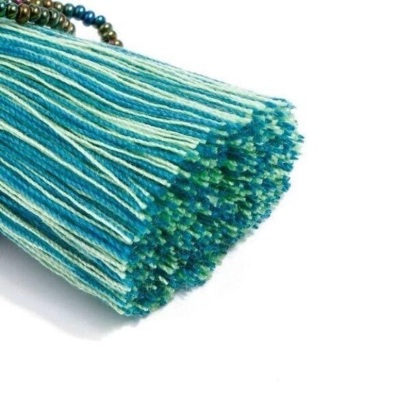 Boho Fashion Tassel Beads Drop Earrings, gifts - Picture 6 of 8